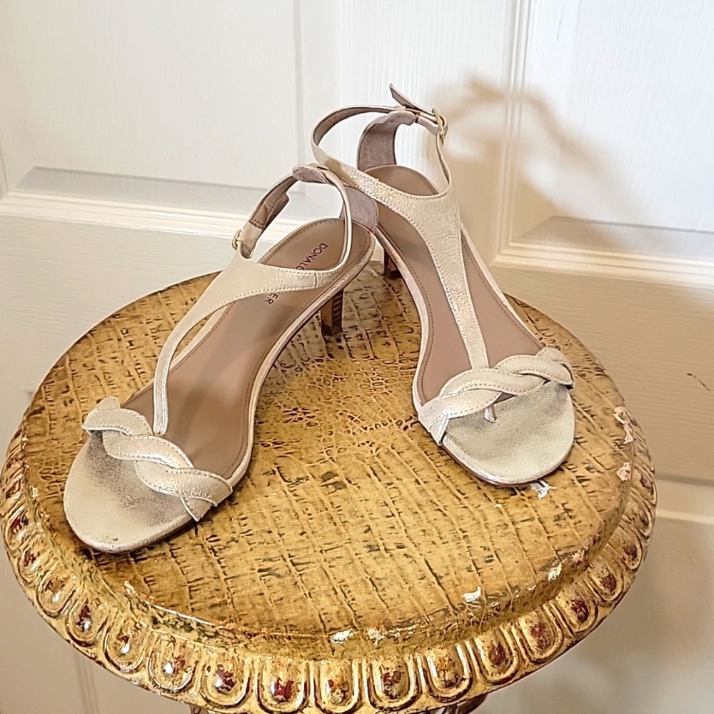 Donald J Pliner Pewter Heels 10